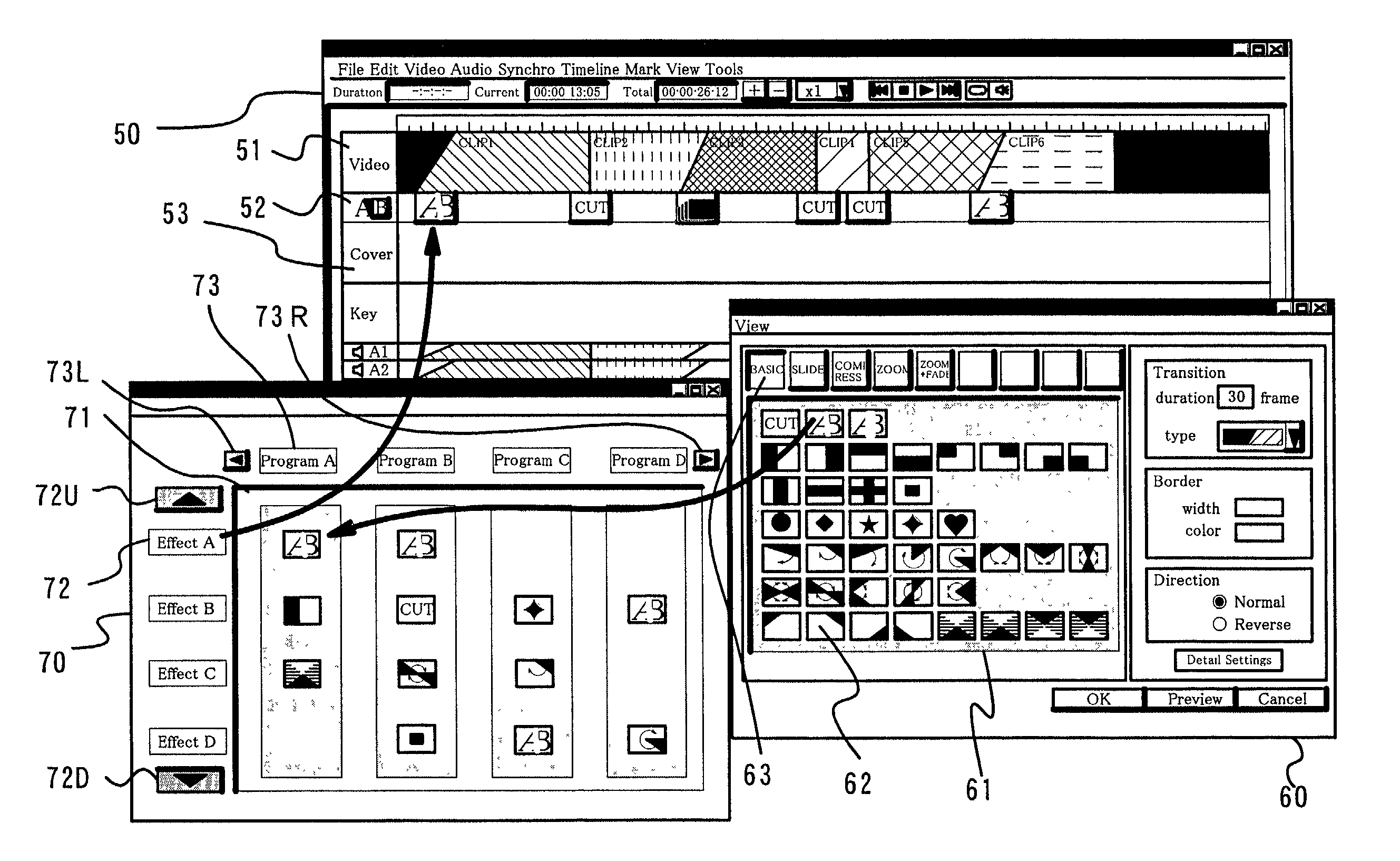 Video editing apparatus and editing method for combining a plurality of image data to generate a series of edited motion video image data