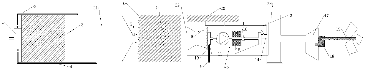 Turboprop direct spraying mixed type multistage power underwater high-speed propeller and control method