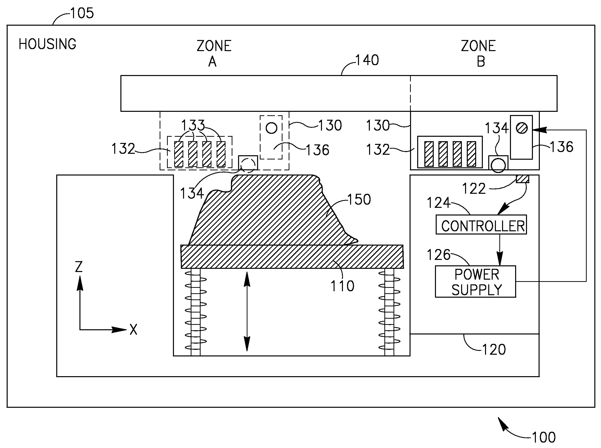 Method and apparatus for monitoring electro-magnetic radiation power in solid freeform fabrication systems