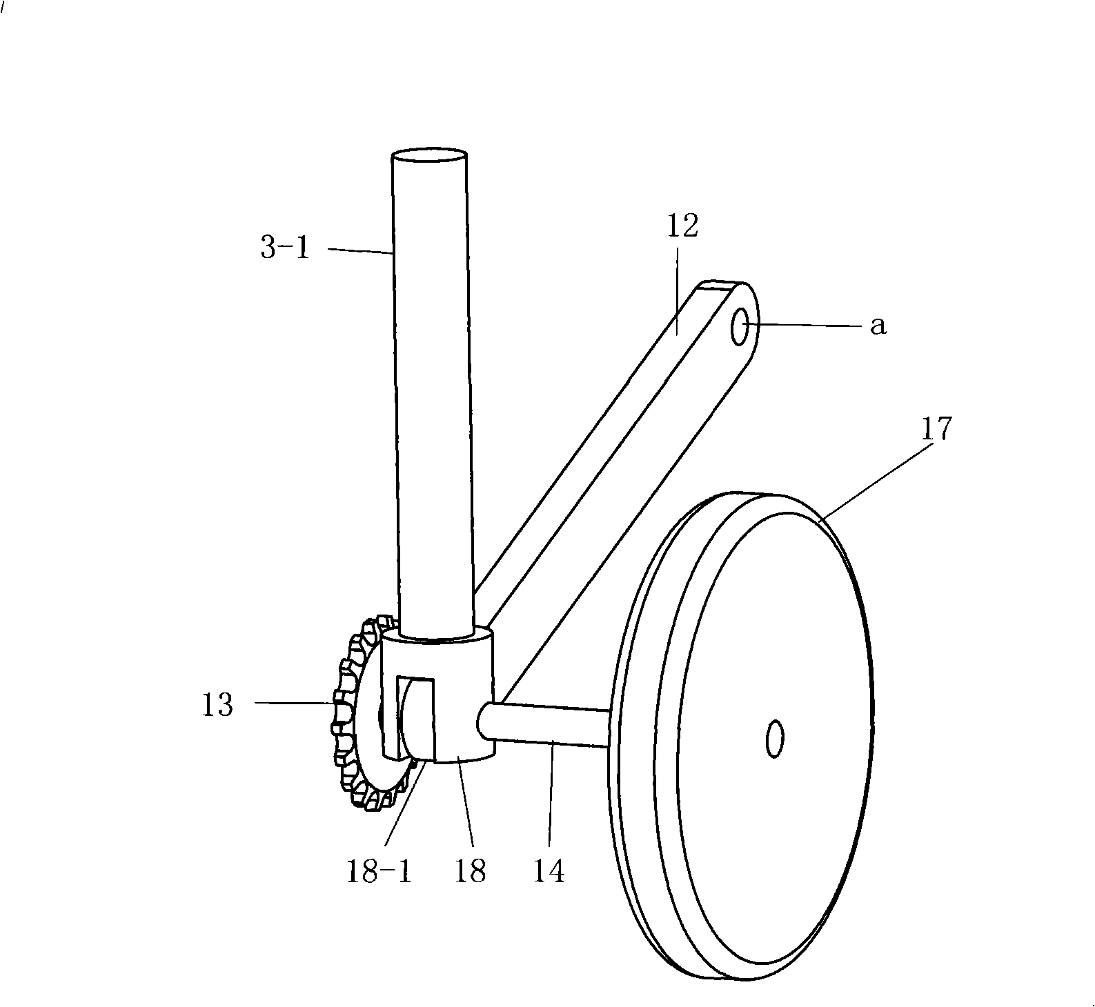 Hydraulic lift for drive wheel of hand tractor