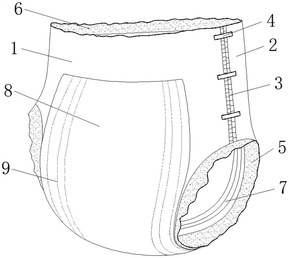 Infantile pull-up diaper and production process therefor