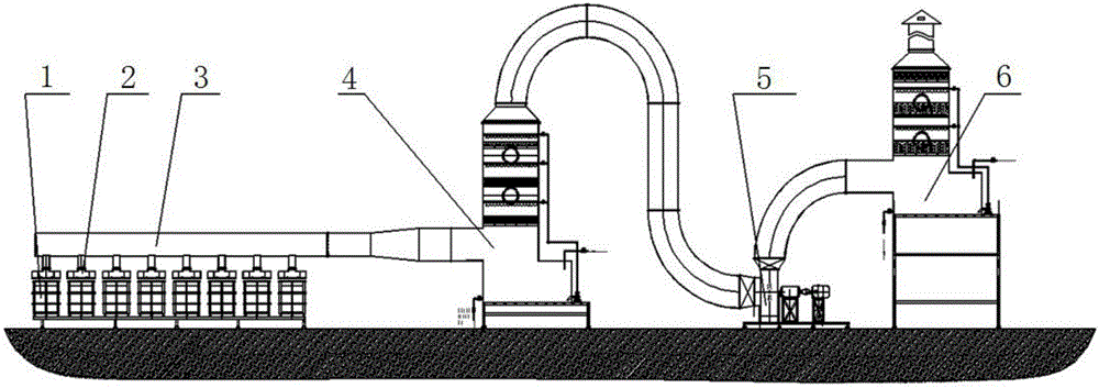 Chromium fog recovery system for piston rod chromium plating production line