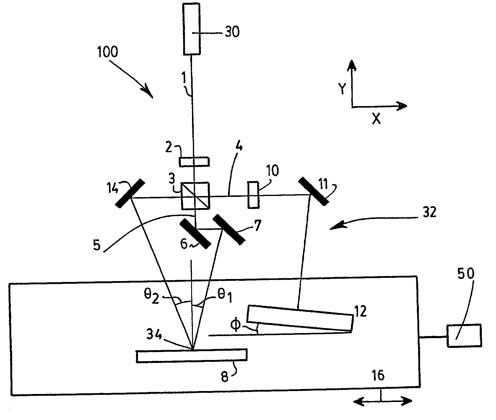 System and method for recording interference fringes in a photosensitive medium