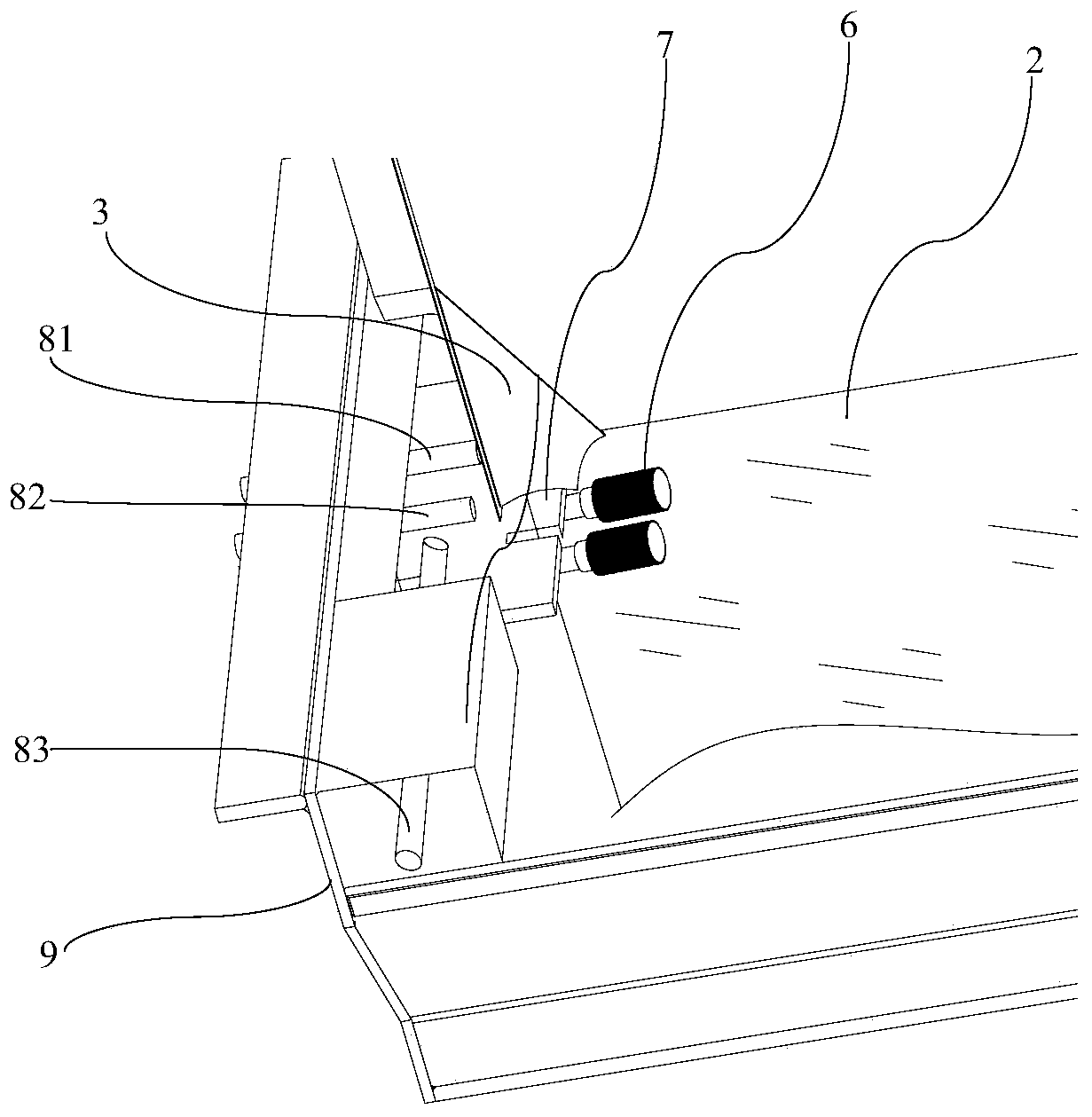 Substrate glass forming equipment and heating device of drainage area