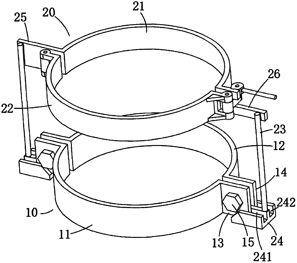 Complete set clasping hoop and application method