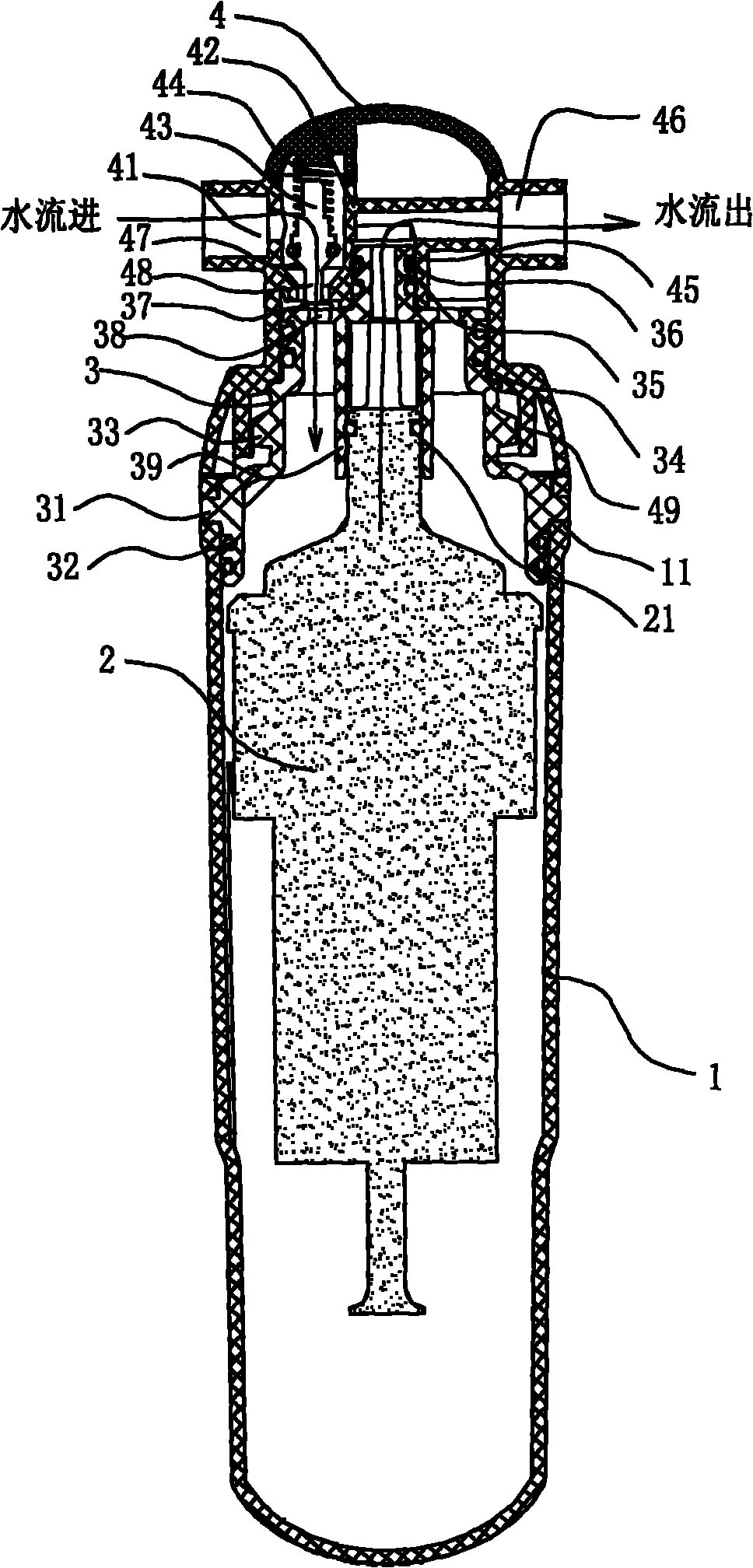 Filtering device with ultrafiltration membrane