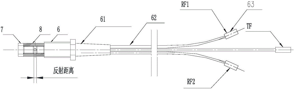 Reflective fiber sensor for liquid temperature measurement