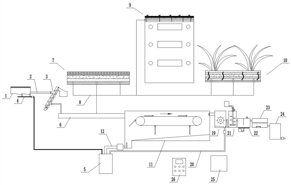 Rainwater collecting, purifying and recycling system for sponge city planning and construction