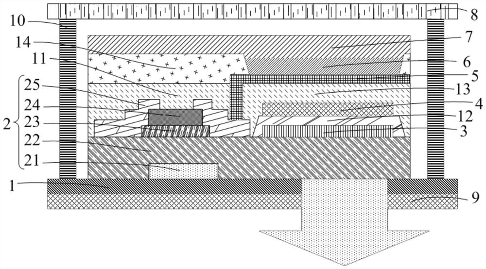 Bottom emission white light organic light emitting diode display panel, manufacturing method thereof, and display device