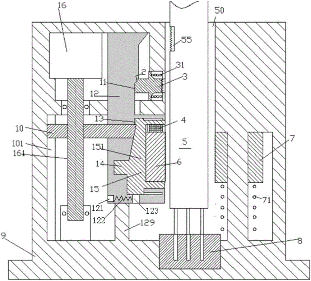 Construction machinery power line connection locking device with extension spring