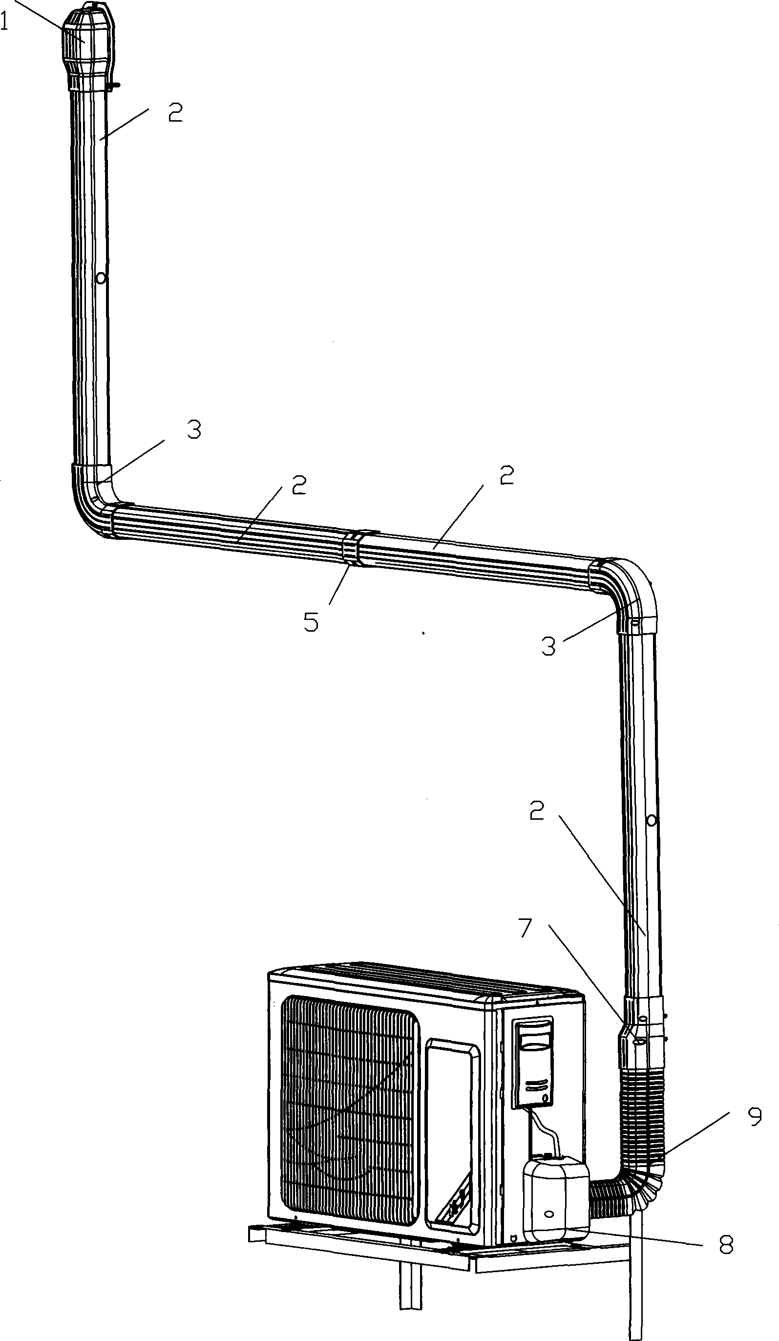 Connecting pipe protective pipe for air-conditioner and mounting method thereof