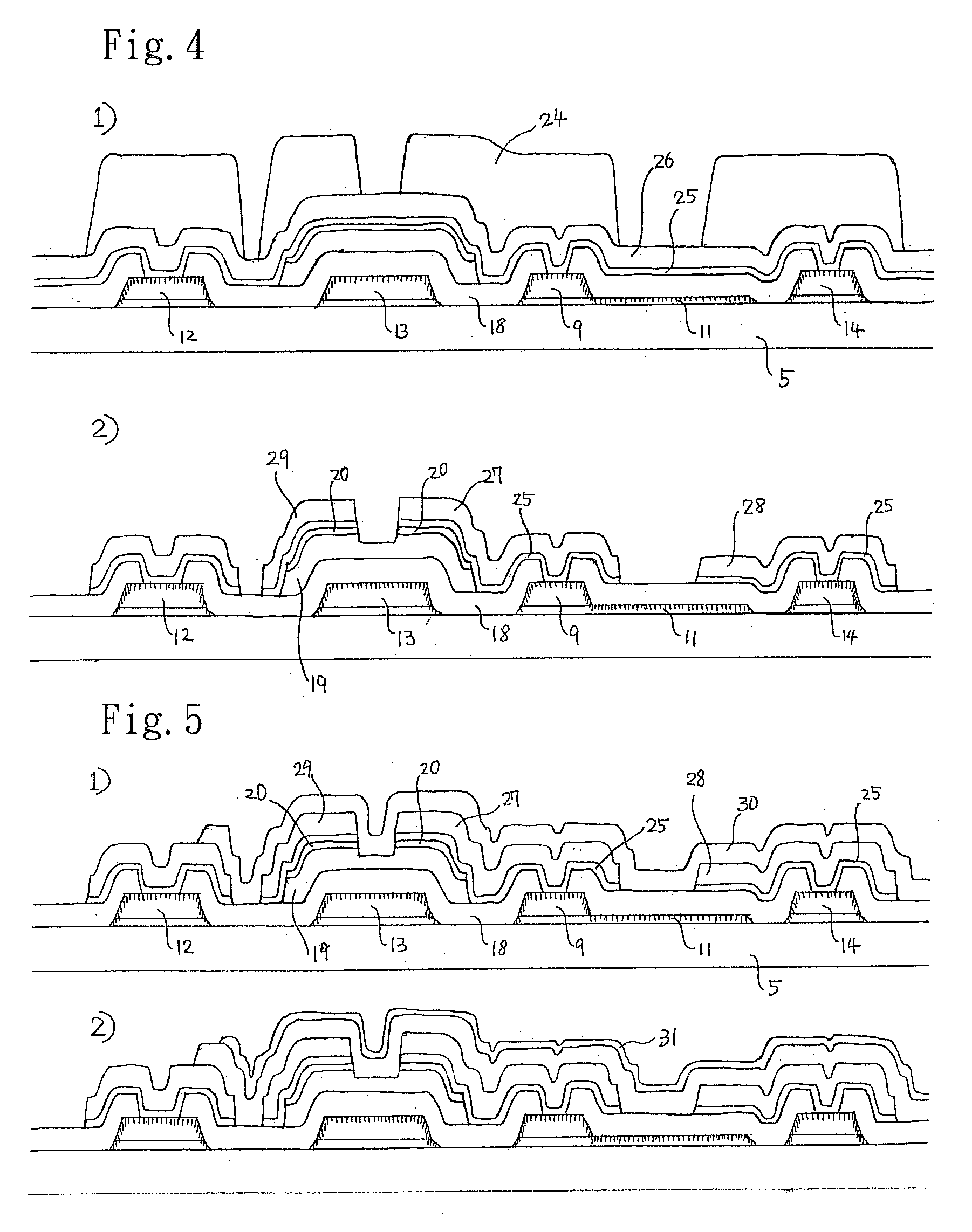 Method of manufacturing LCD apparatus by using halftone exposure method