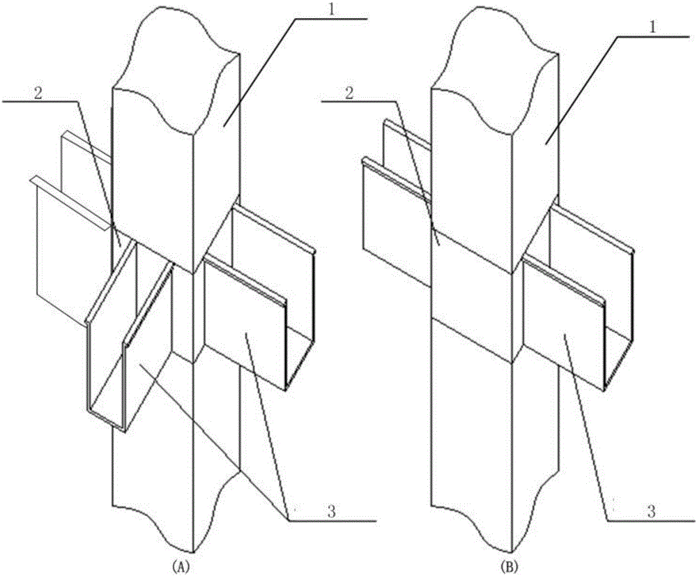 Assembling-type beam-column hinged node and assembling mode thereof