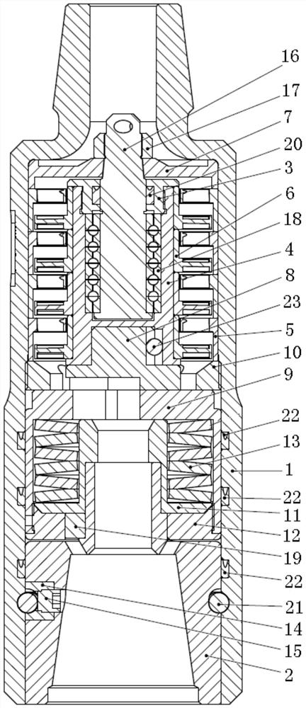 Continuous axial impact rock breaking hammer