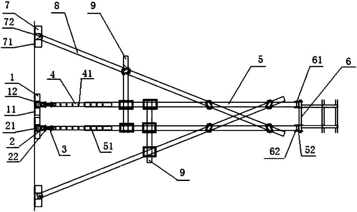 Rod-type wall-attaching frame