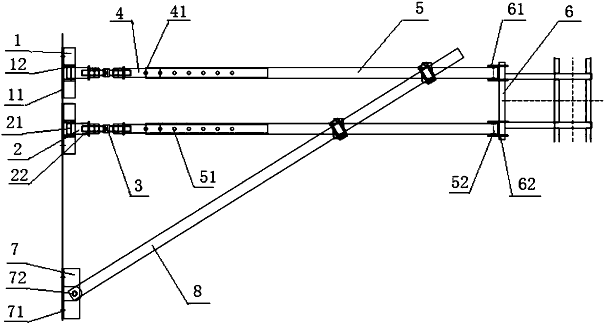 Rod-type wall-attaching frame