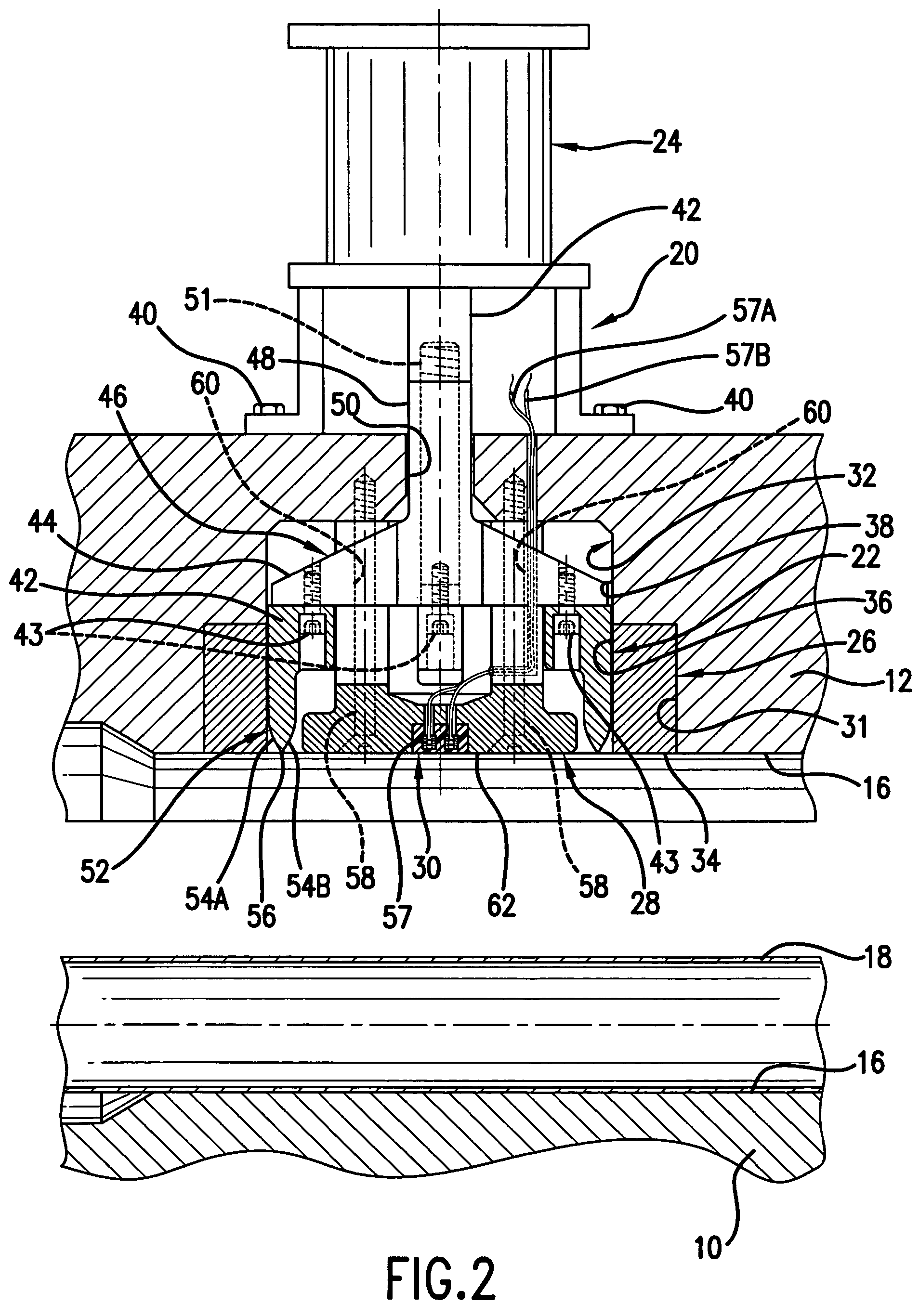 In-die hydropiercing device for piercing holes in hydroformed parts