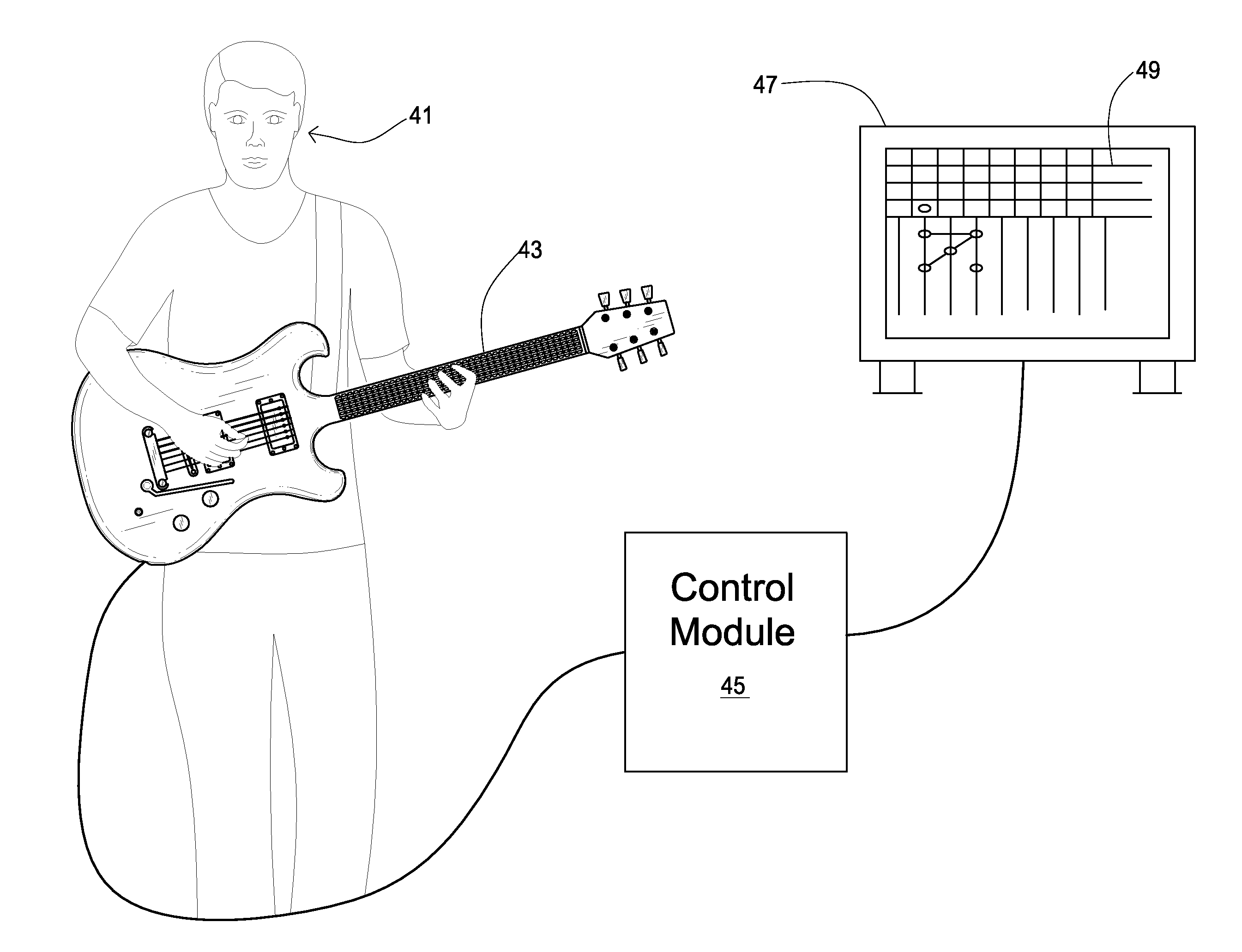 System and Method of Instructing Musical Notation for a Stringed Instrument