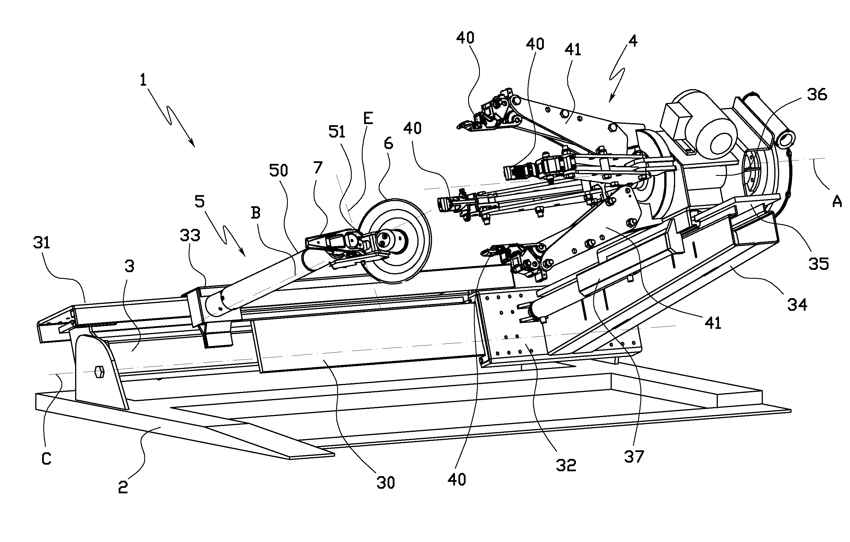 Tyre-changing machine and a relative bead-breaking method