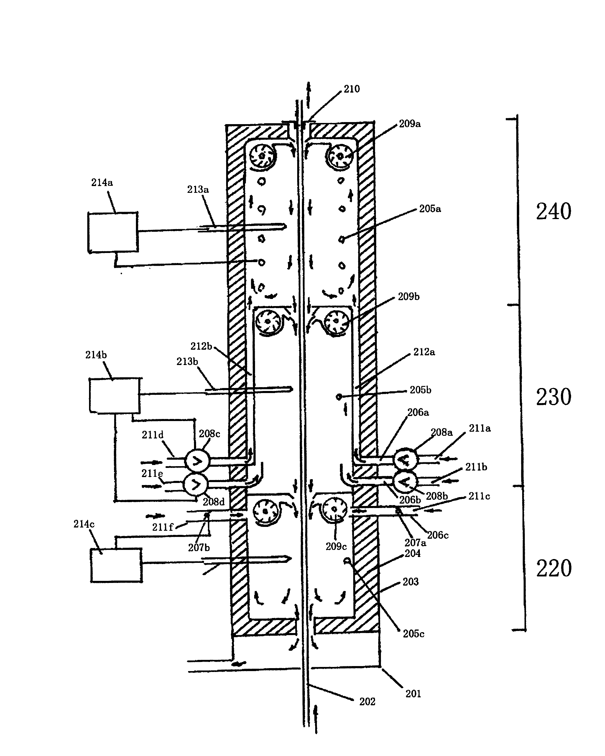 Energy-saving implementation method applied to preparing composite materials by means of vertical drying and curing