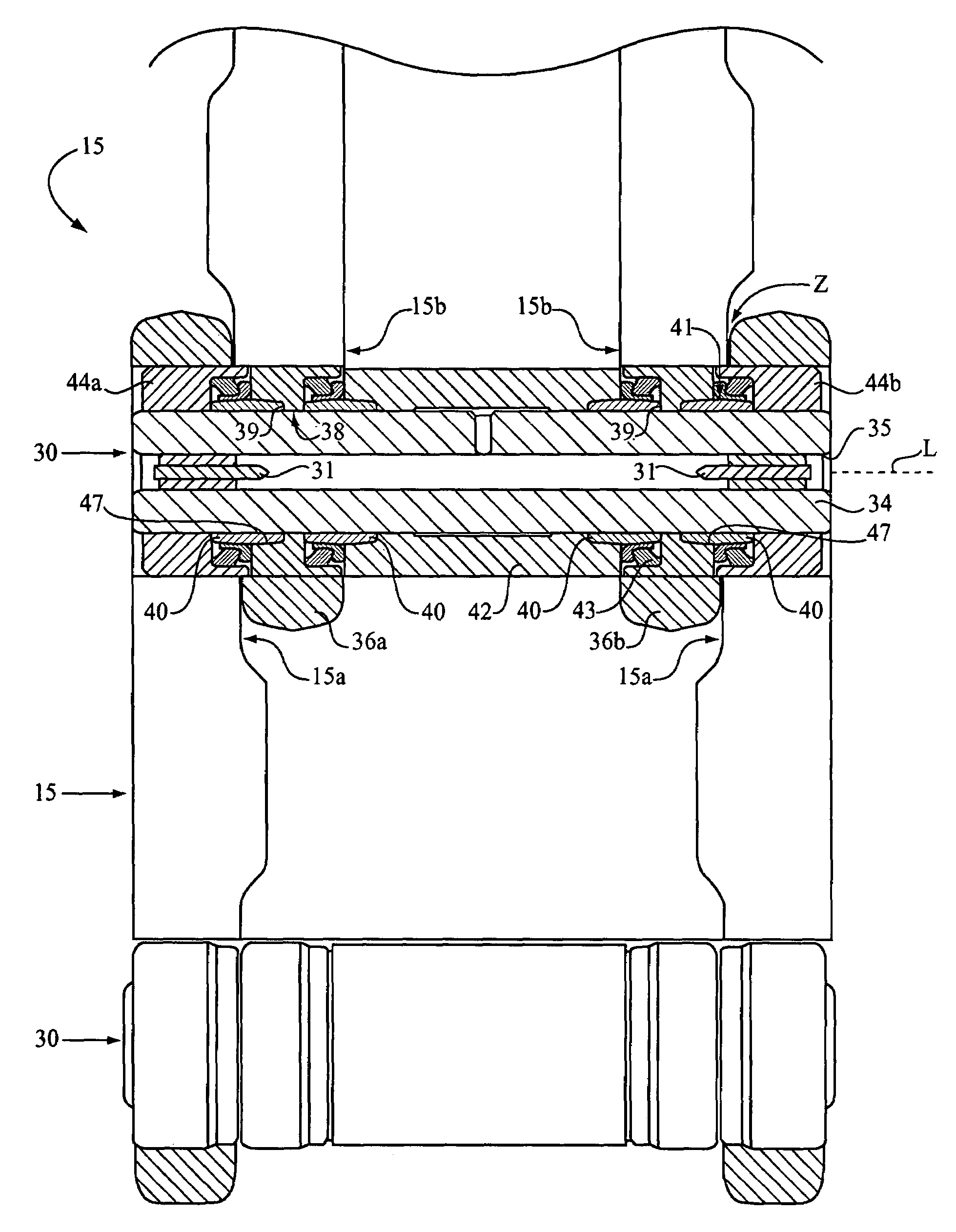 Cartridge assembly for a track chain of a track type machine and machine using same