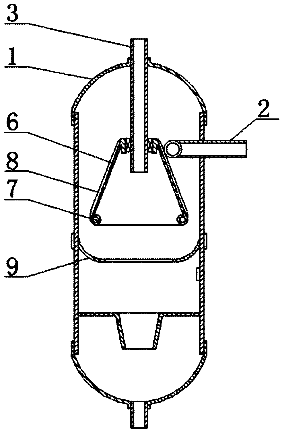 Oil and gas separation device for automobile refrigeration system