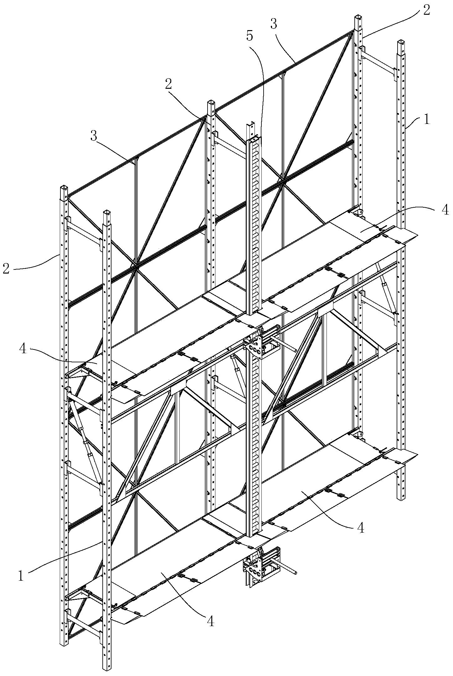 Construction platform module unit and construction platform thereof