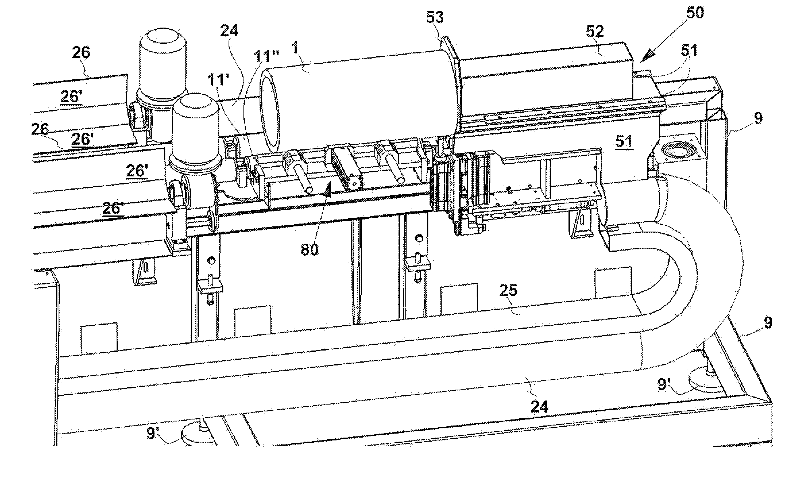 Apparatus for transversally sawing a tubular body