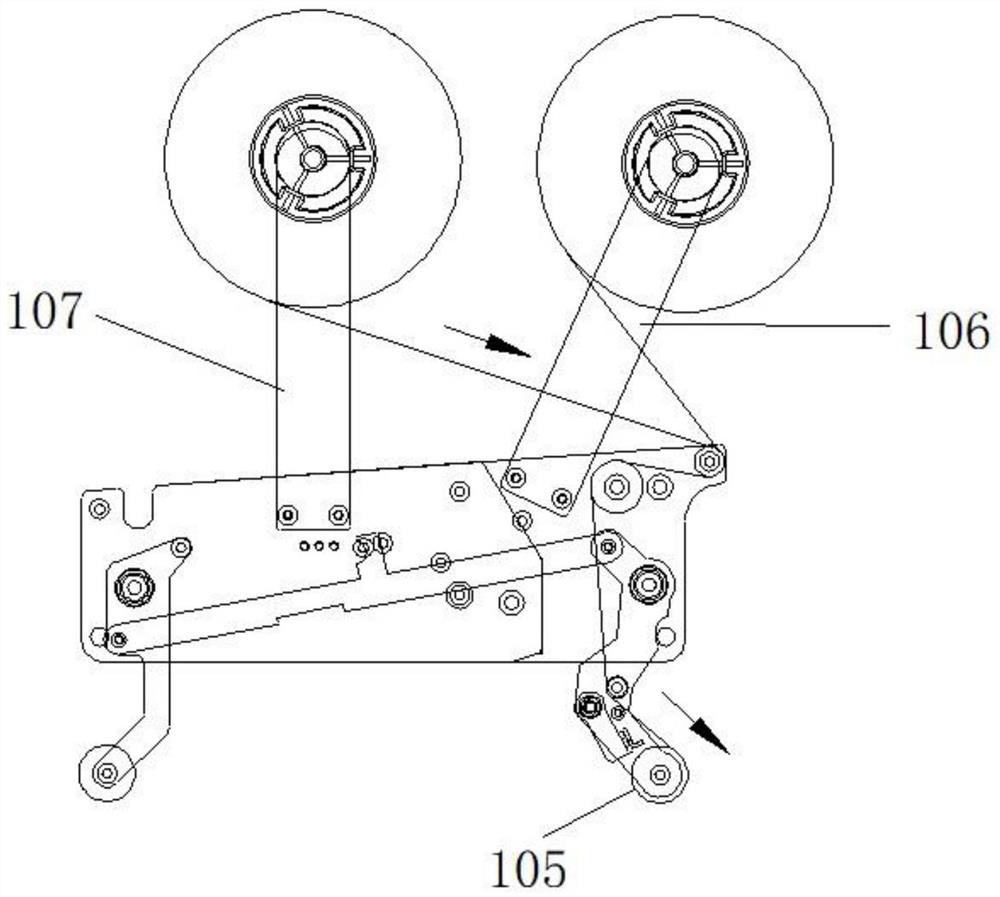 Carton sealing machine belt guiding device capable of preventing rubber belt from being derailed and trailing