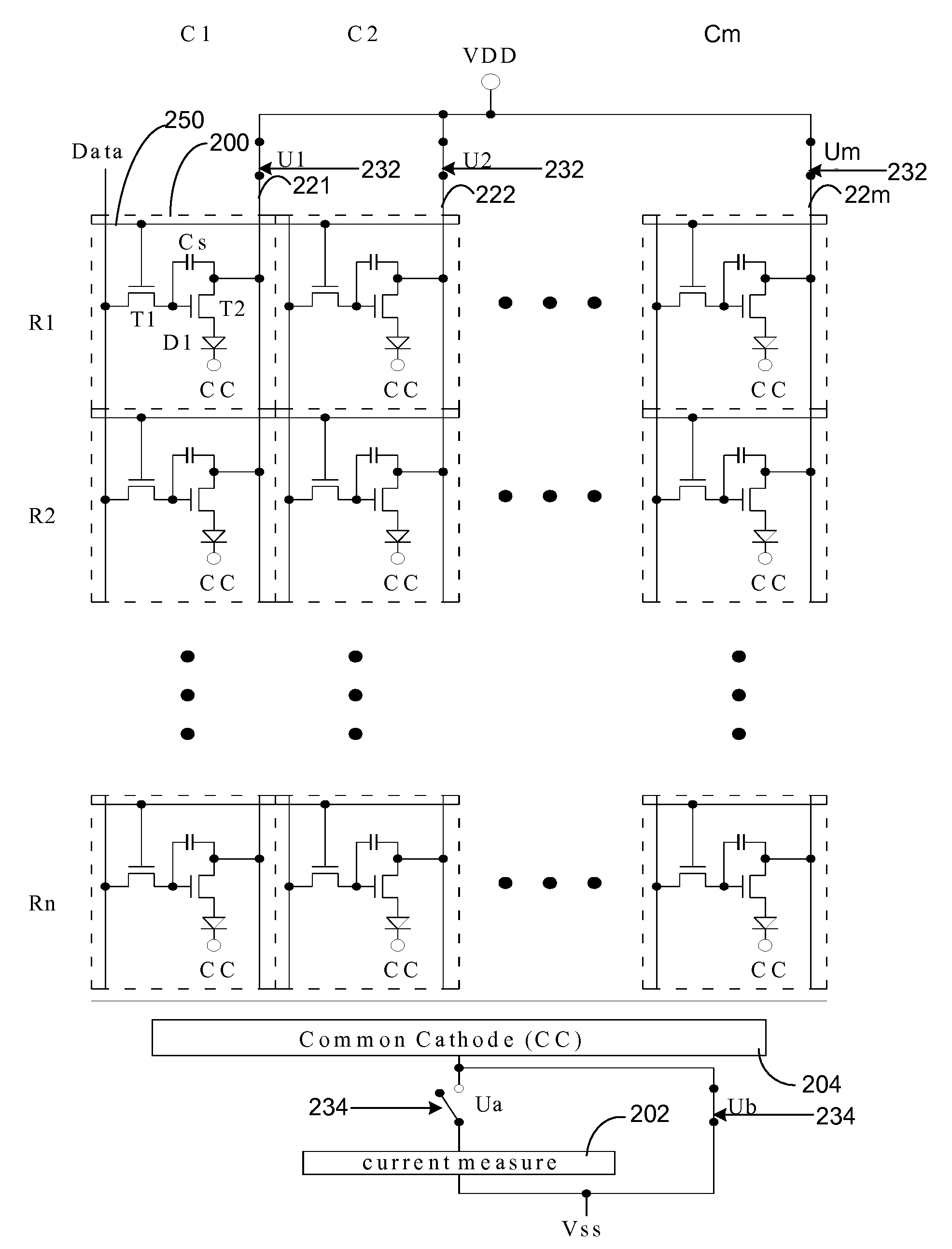 Sub-pixel current measurement for OLED display