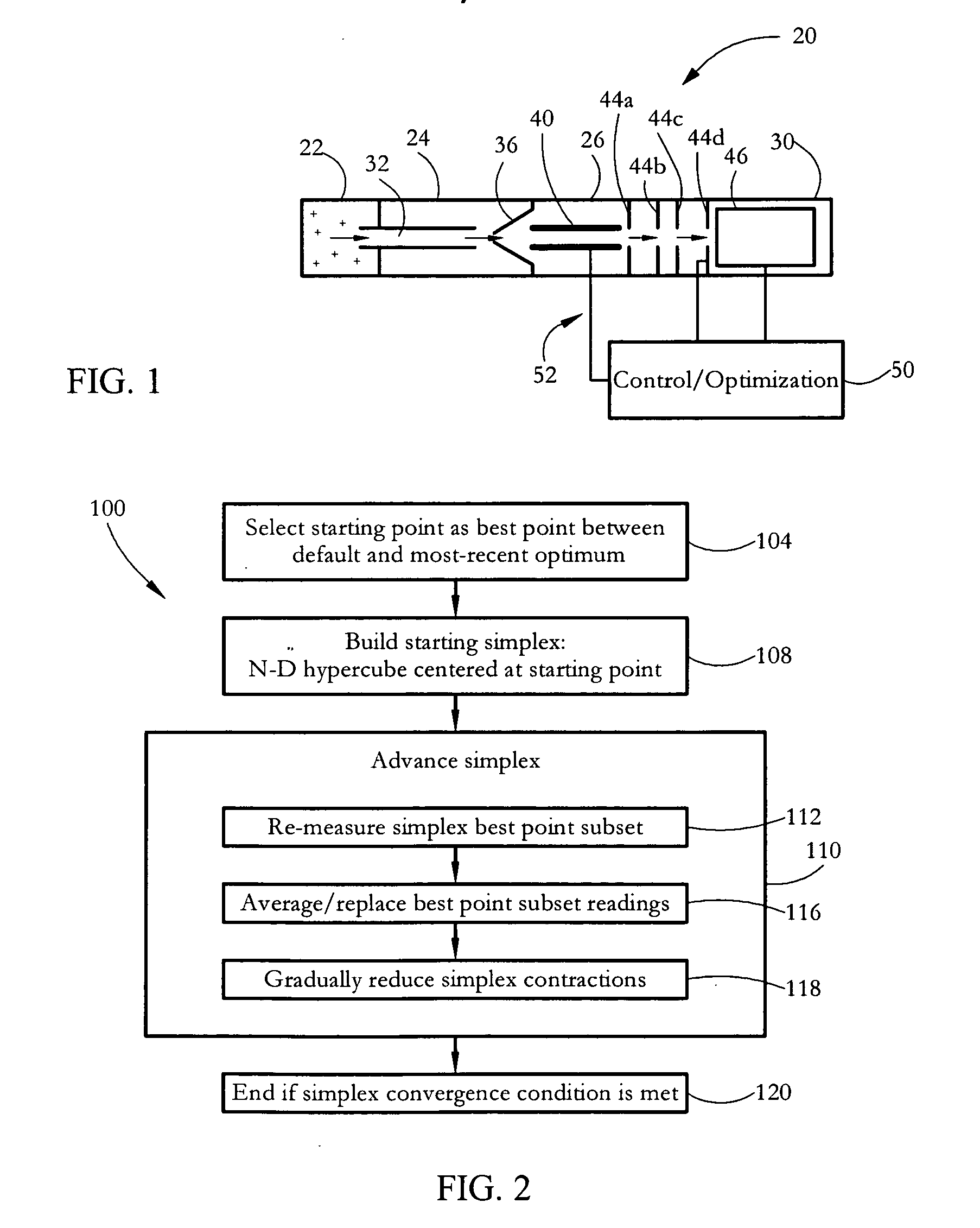 Simplex optimization methods for instrumentation tuning