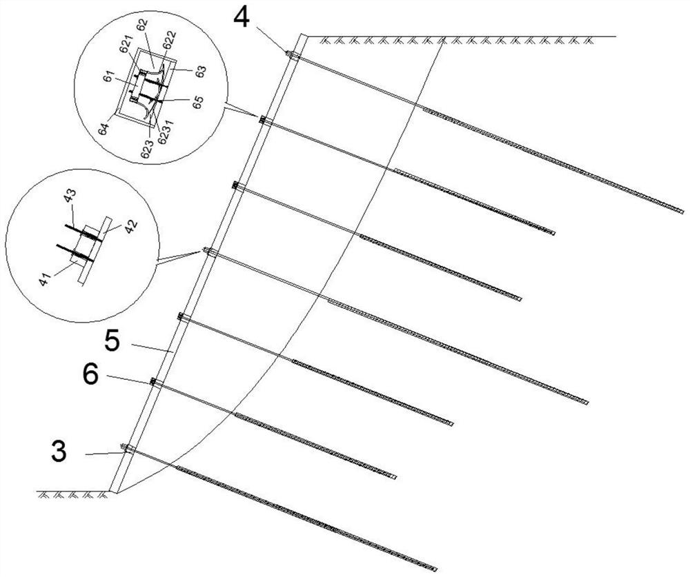 Construction method of rigid-flexible slope anti-seismic supporting structure