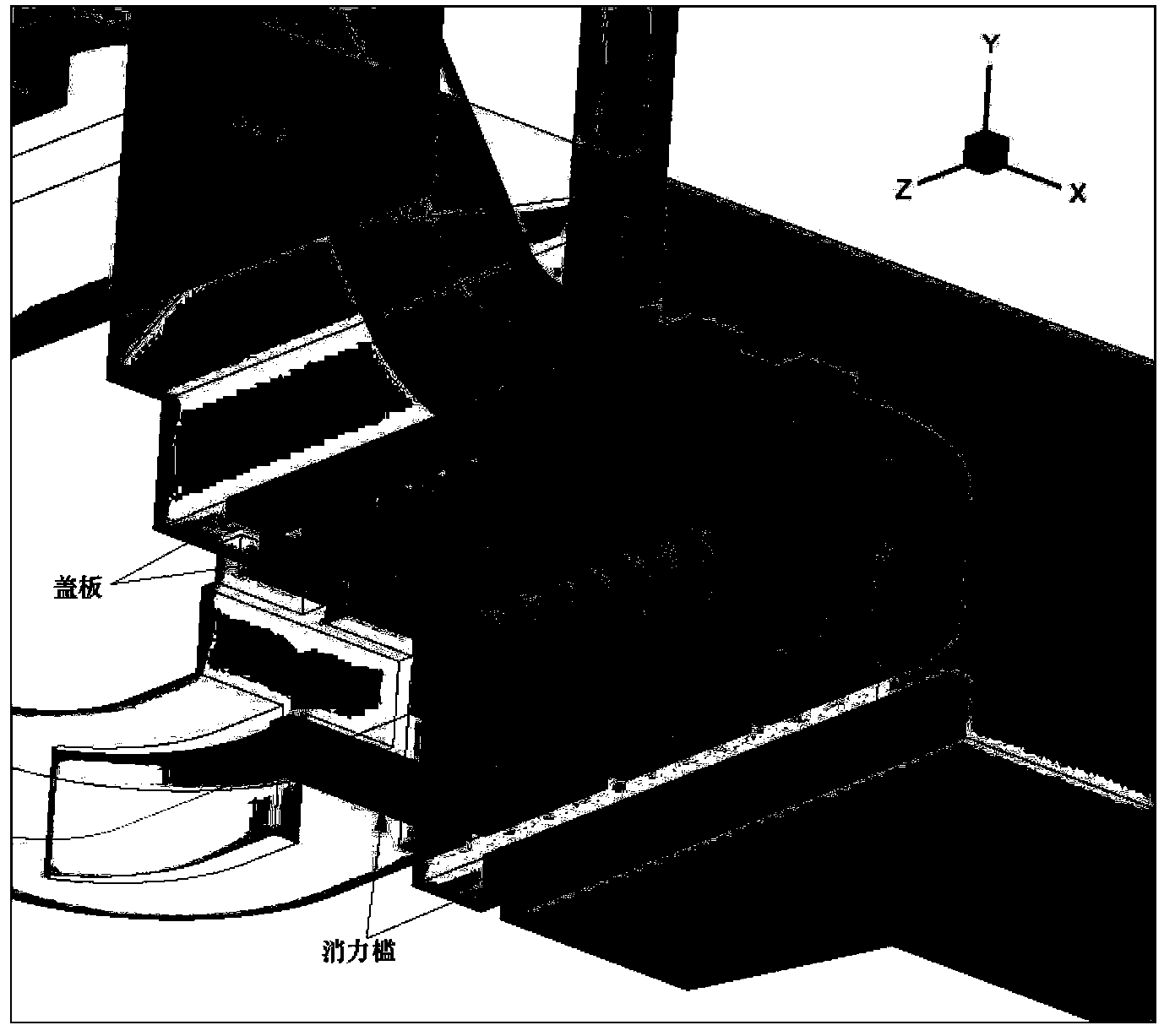 Inverted K-shaped energy dissipater of concentrated water conveyance system of ship lock and layout method thereof