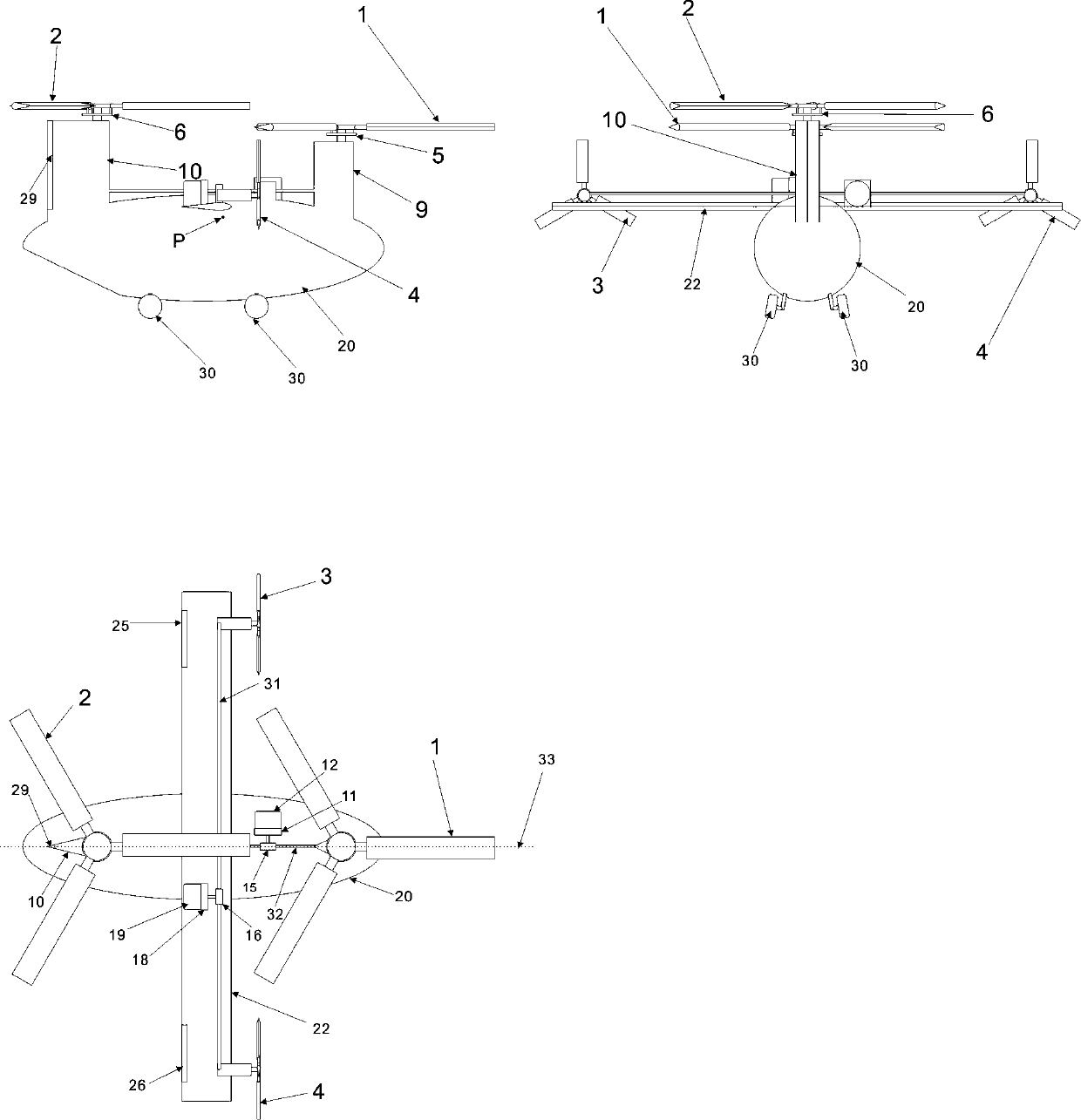 Fixed-wing helicopter with independently-driven rotor propellers