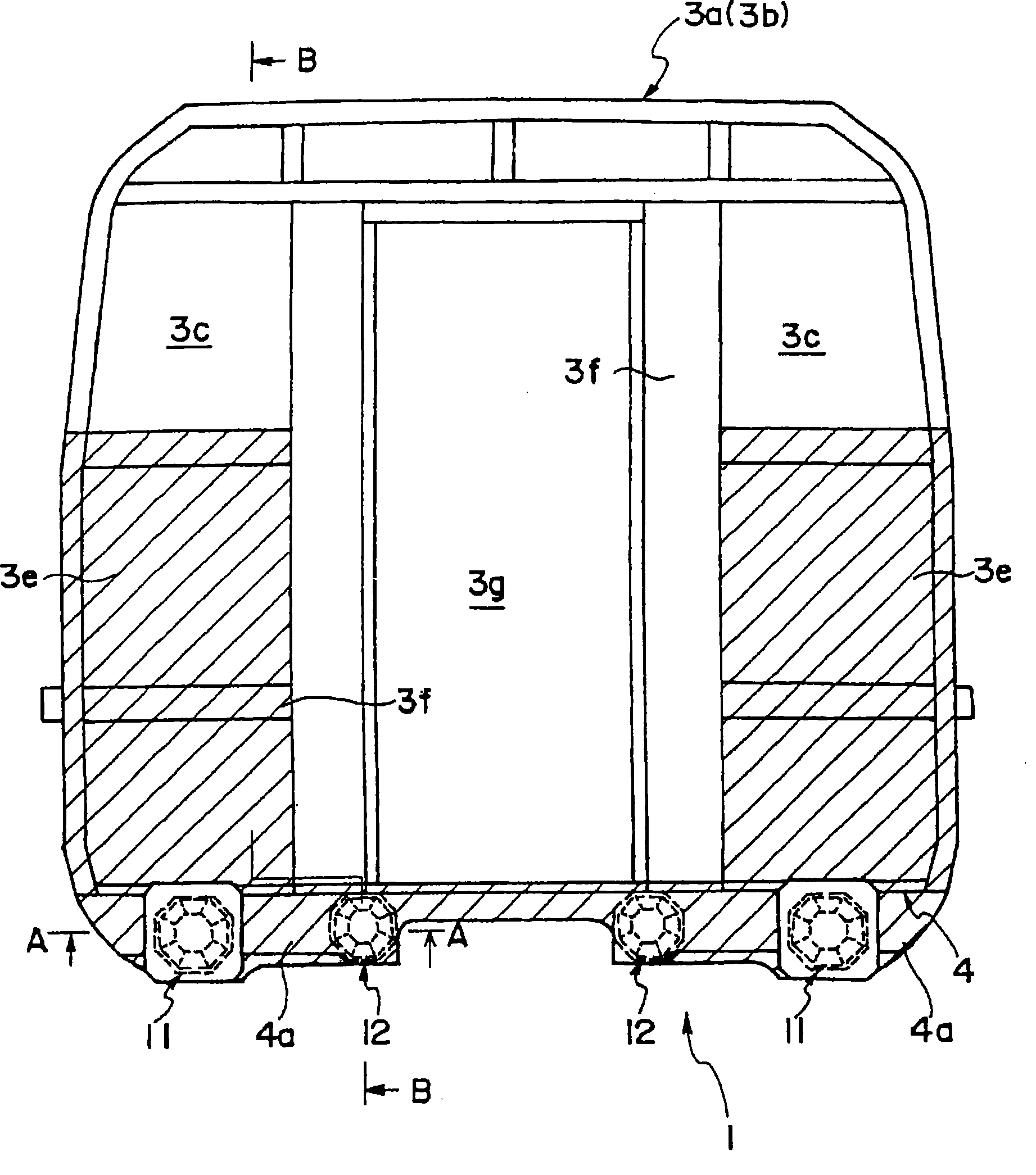 Railway vehicle having collision energy absorbing device