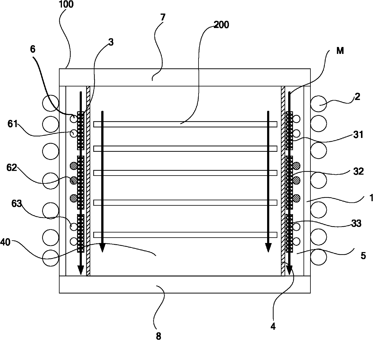 Chamber component and metal organic compound chemical vapor deposition equipment with same