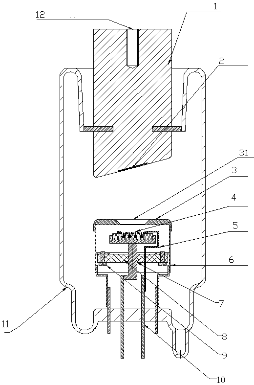 Pointed cone array cold cathode X light tube with large-emitting-area field emission composite materials