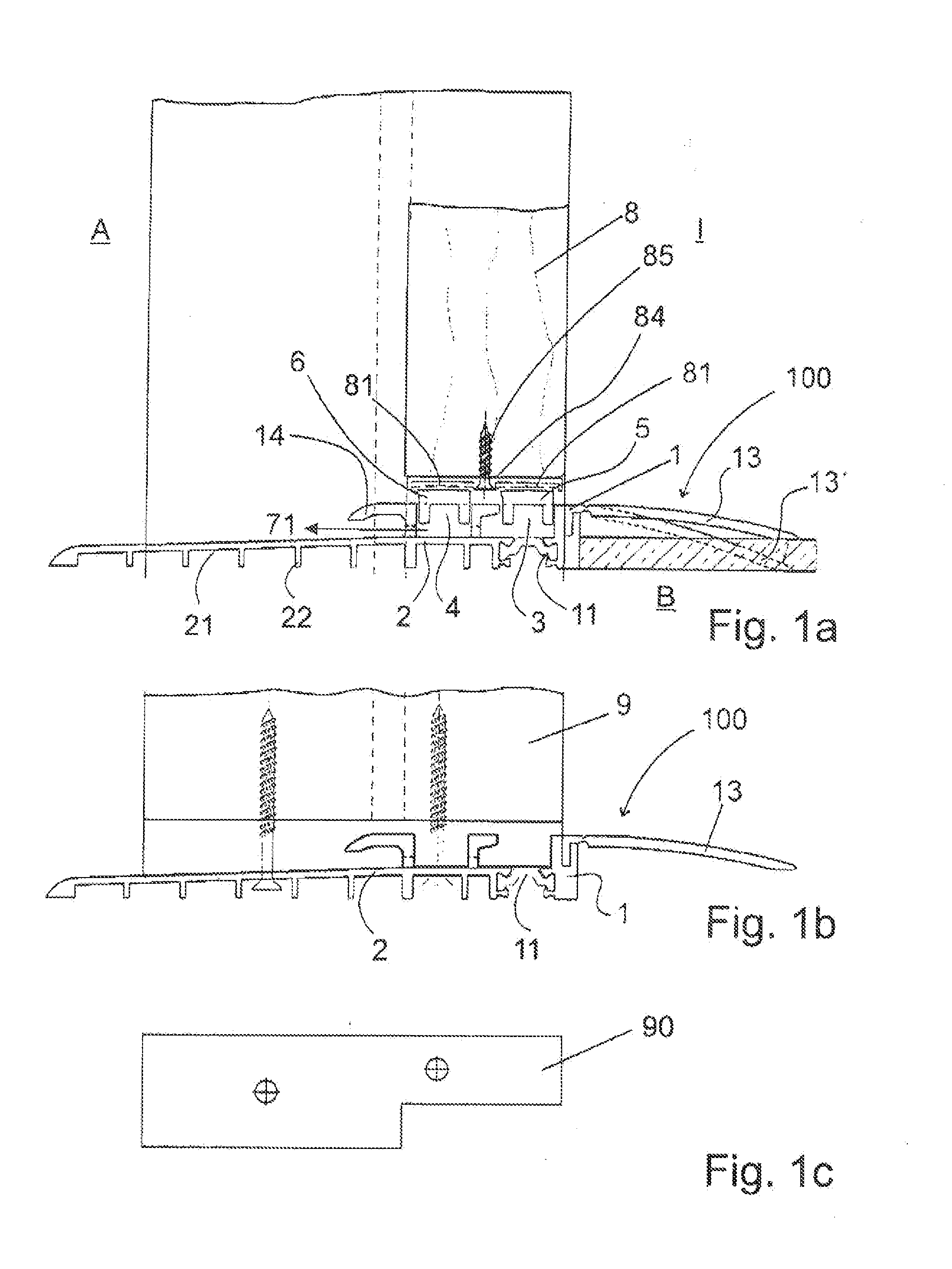 Barrier-free floor threshold, in particular old building or renovation threshold