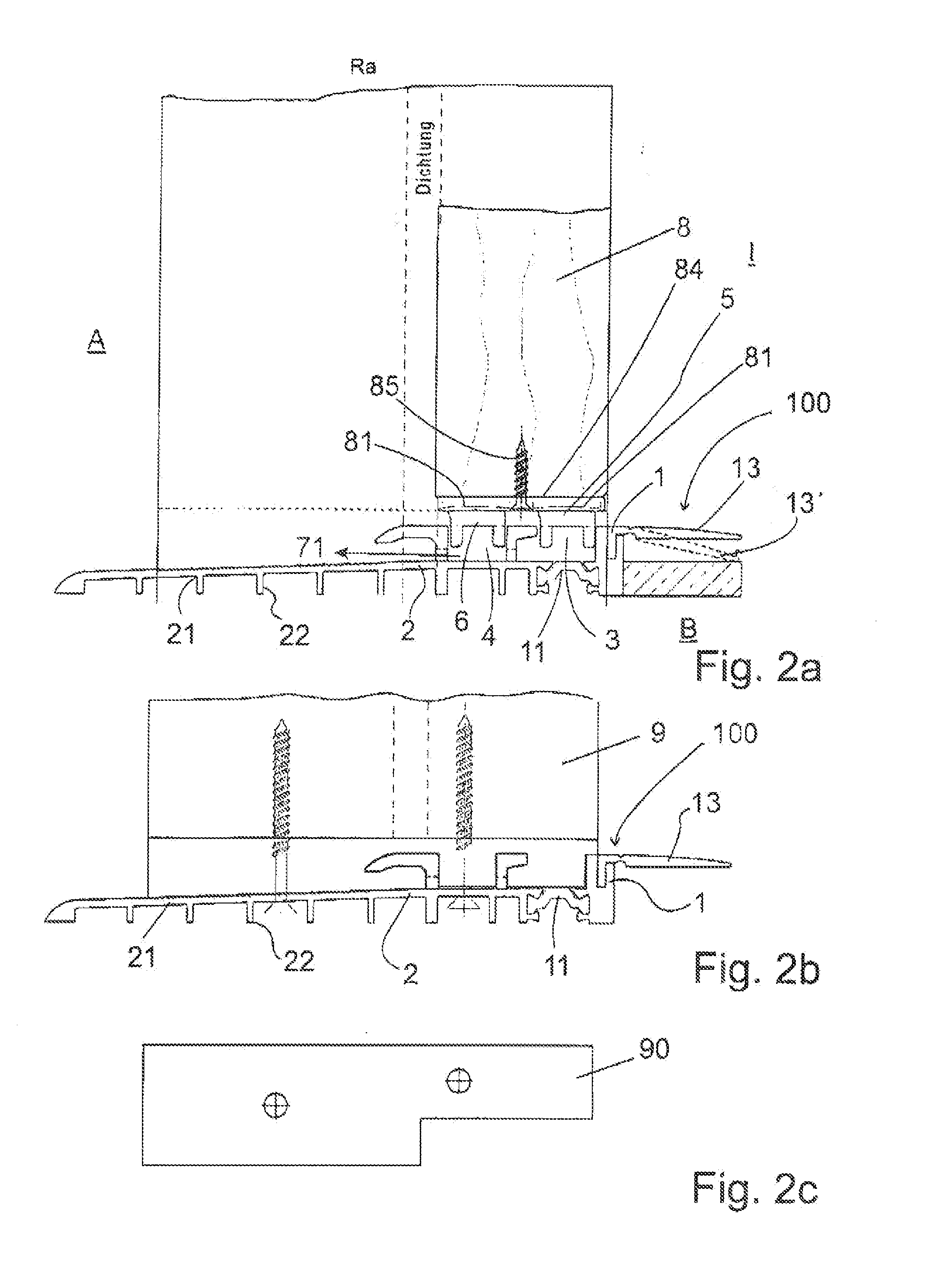 Barrier-free floor threshold, in particular old building or renovation threshold