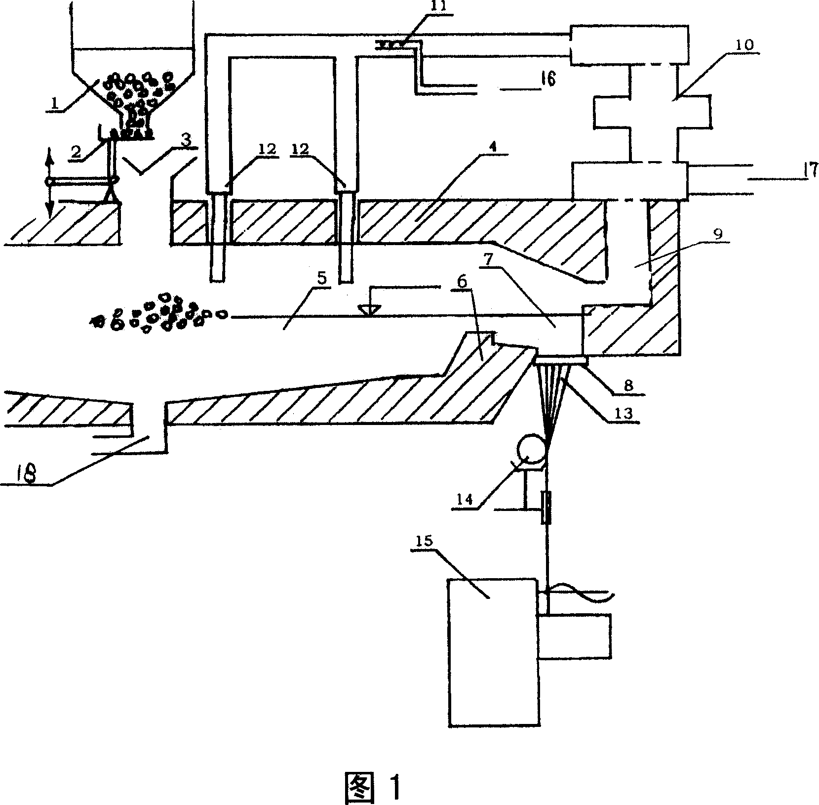 Continuous andesite fiber, its production method and dedicated apparatus and uses of fiber