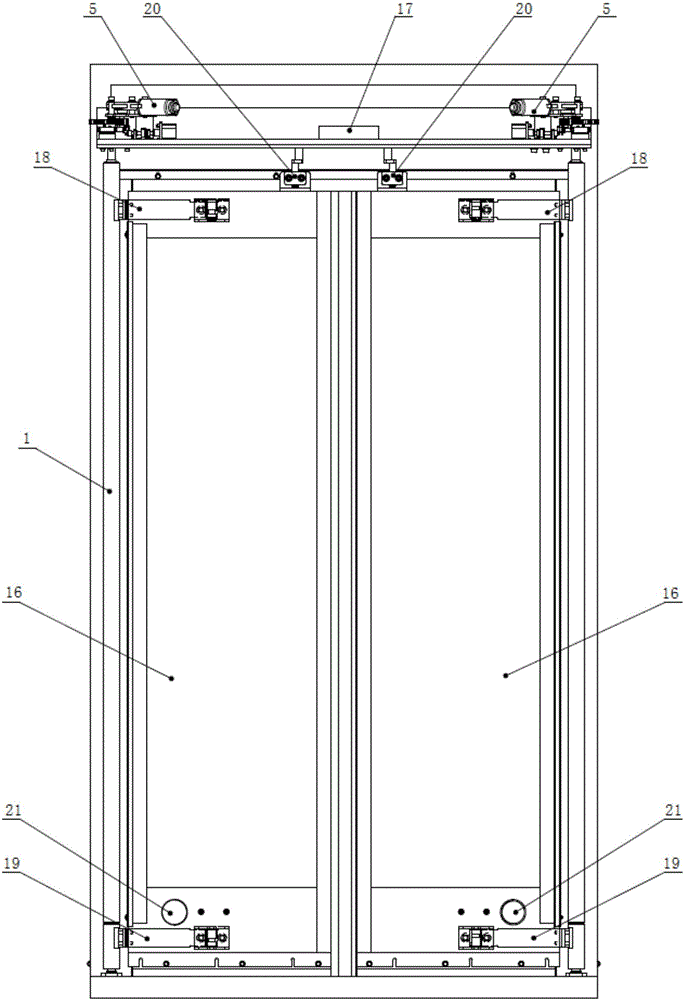 Electric double open inner swing door