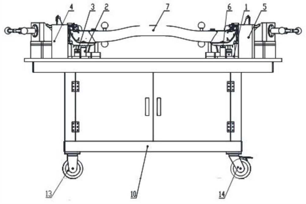 Quick dismounting platform and quick dismounting method for elastic connecting piece of torsion type rear cross beam