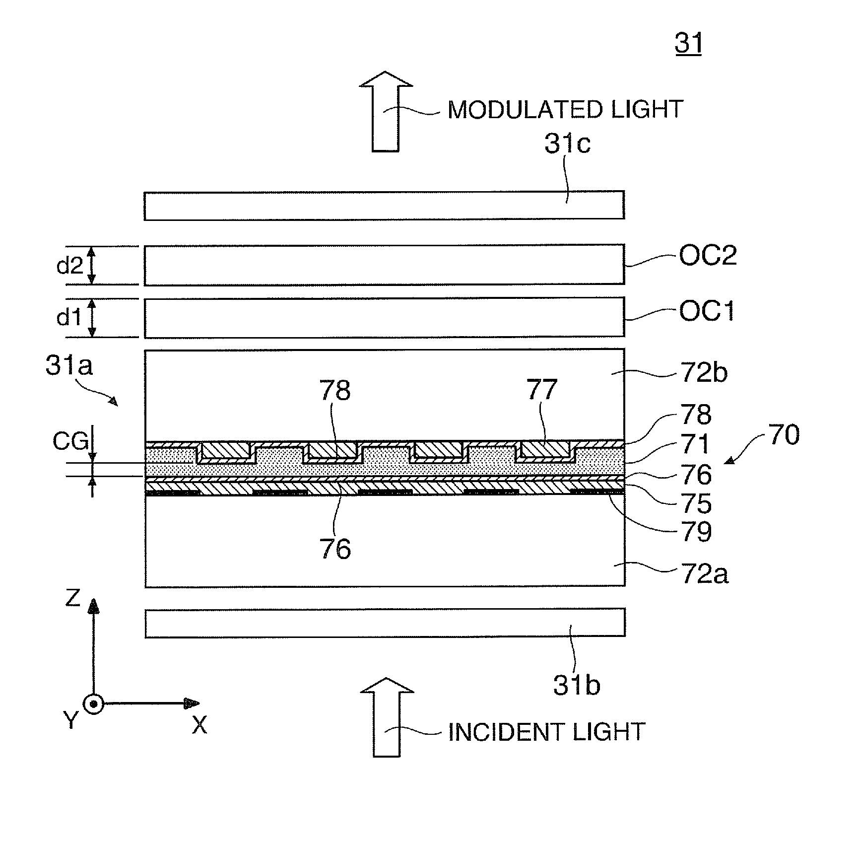 Liquid crystal display device and projector