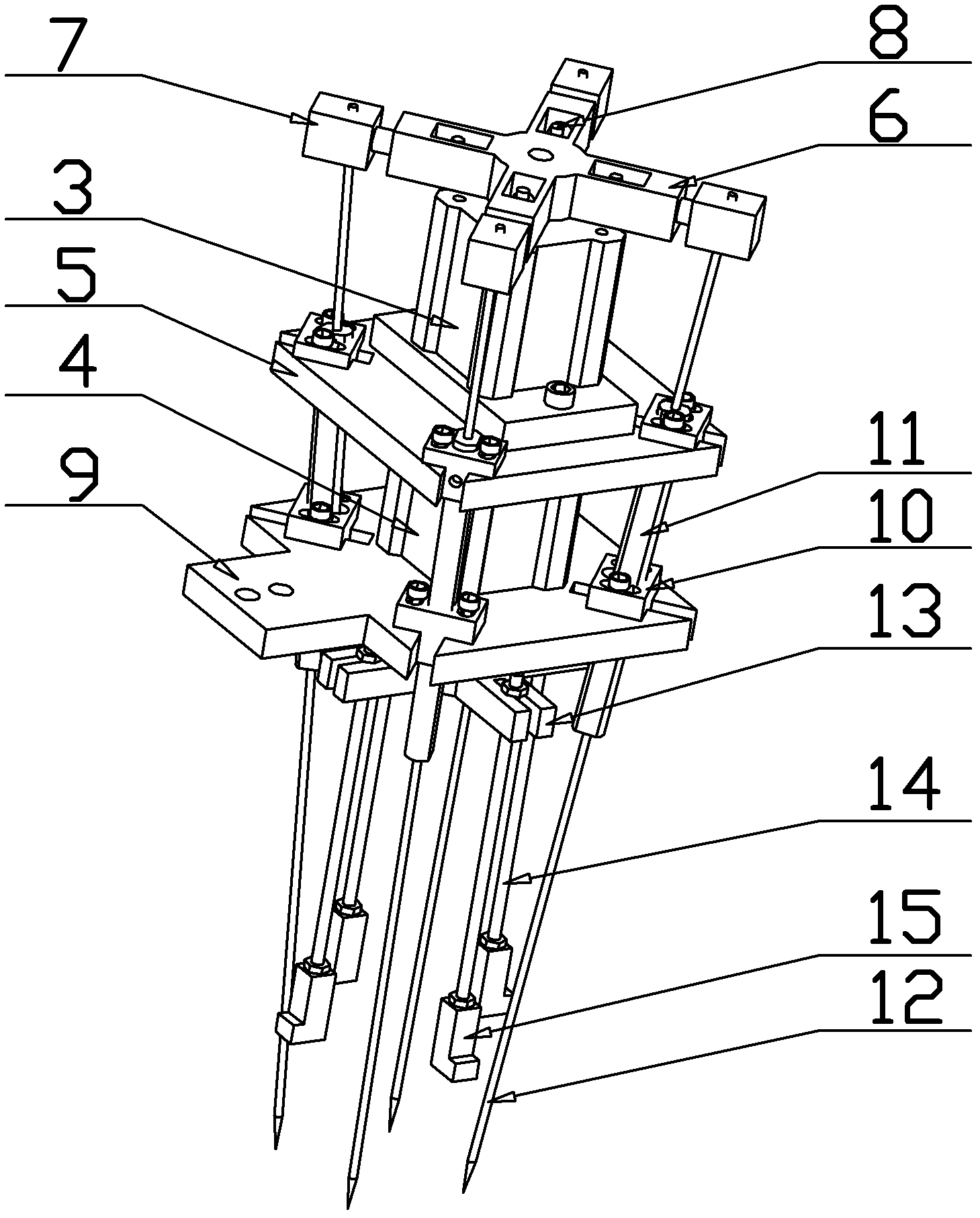 Double drive end effector for plug seedling pot transplanting system