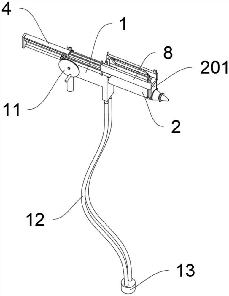 Bubble-removing injection molding device of double-flow-channel structure for preventing gas from flowing in