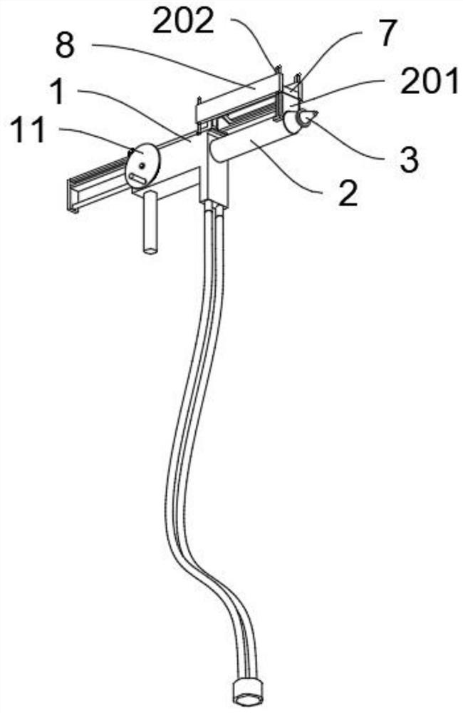 Bubble-removing injection molding device of double-flow-channel structure for preventing gas from flowing in