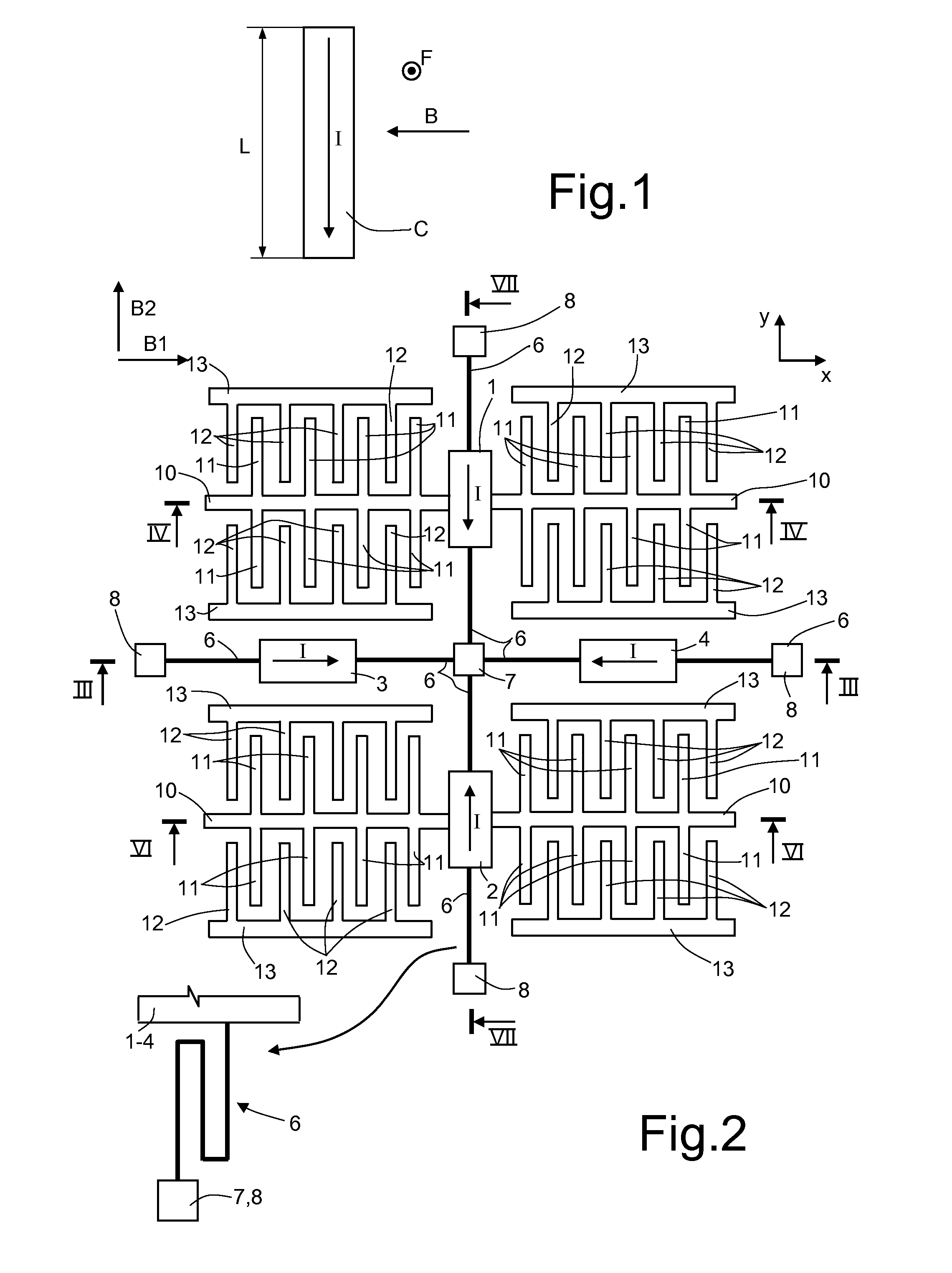 Integrated triaxial magnetometer of semiconductor material manufactured in MEMS technology