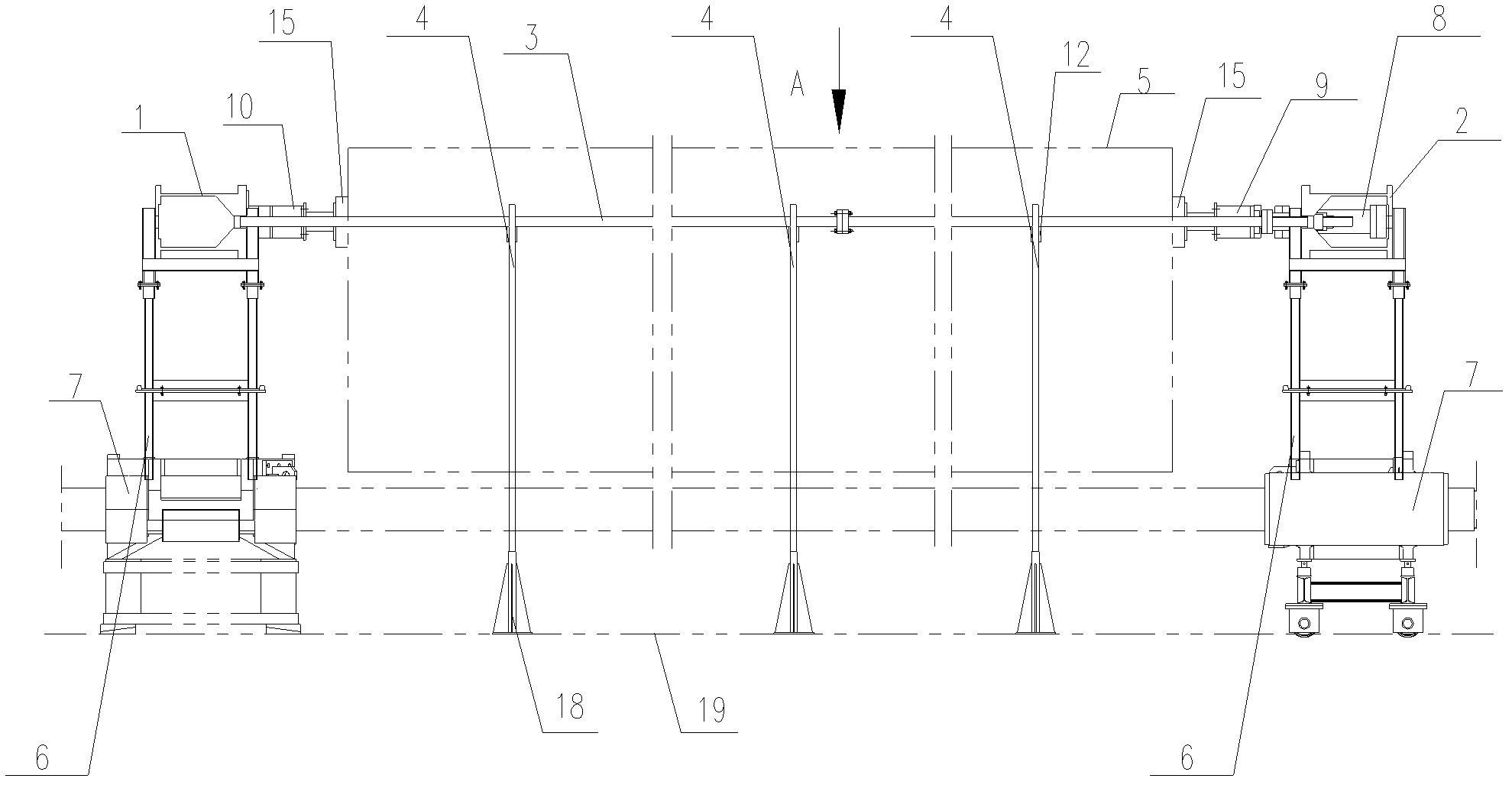 Loading device and method for car body strength test bed end wall