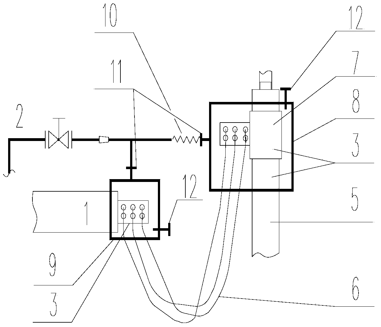 Explosion-proof treatment method of bared conductor of sodium cyanide cracking furnace