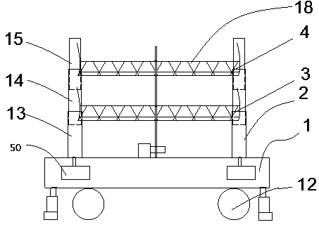 Climbing frame provided with hydraulic supporting foot indicator